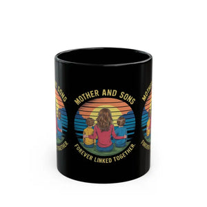 Exciting 11oz Black Ceramic Mug Mothers and Sons - Dipaliz - 15oz - Mugs