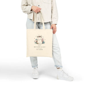 Eco Friendly Cat Mom Tote - Cotton Canvas Day Bag - Dipaliz - Bags