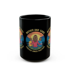 Exciting Black Mug - Mothers and Sons Mother’s Day - Dipaliz - Mugs