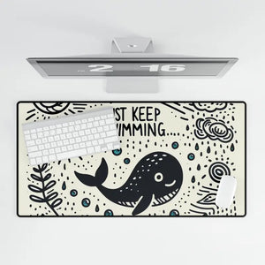 Motivational Whale Desk Mat - Home Office Decor - Dipaliz - 31.5’’ × 15.5’’ - Workstation & Cubicle Accessories