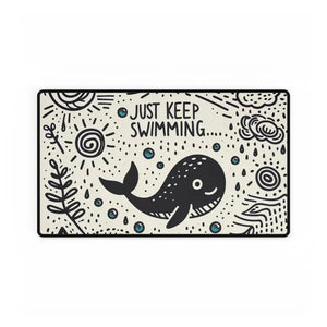 Motivational Whale Desk Mat - Home Office Decor - Dipaliz - 23.6’’ × 13.8’’ - Workstation & Cubicle Accessories