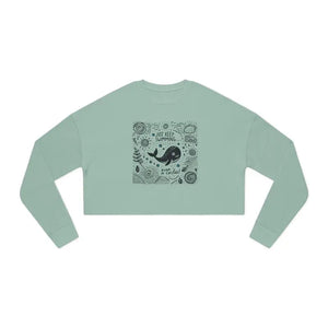 Women’s Cropped Sweatshirt Bold Swimming Design - Dipaliz - Sweatshirts