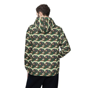 Outerwear - Mountain Camo Windbreaker Jacket - Lightweight Green Print - Dipaliz