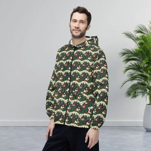 Outerwear - Mountain Camo Windbreaker Jacket - Lightweight Green Print - Dipaliz Xs