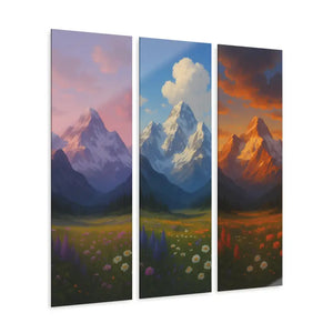Mountain Landscape Acrylic Triptych Wall Art Nature Lover Gift - Dipaliz - 12’’ x 36’’ (vertical) / 0.25’’ - Prints