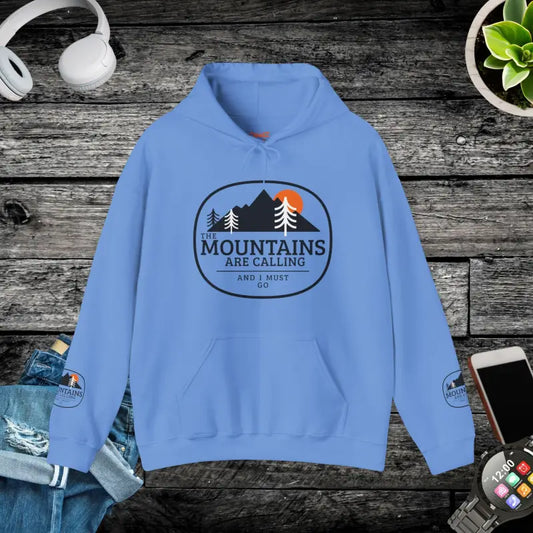 Mountains are Calling: Cozy Unisex Hooded Sweatshirt - Carolina Blue / s Hoodie