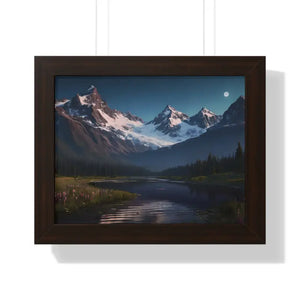 Mountain Magic Night Gallery Canvas Wraps Framed Poster - Dipaliz - 14″ x 11″ / Walnut - Prints