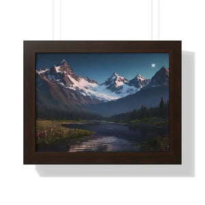 Mountain Magic Night Gallery Canvas Wraps Framed Poster - Dipaliz - 16″ x 12″ / Walnut - Prints