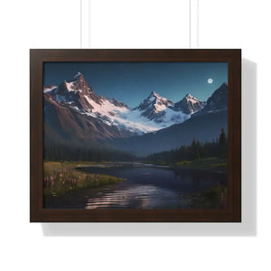 Mountain Magic Night Gallery Canvas Wraps Framed Poster - Dipaliz - 20’’ x 16’’ / Walnut - Prints