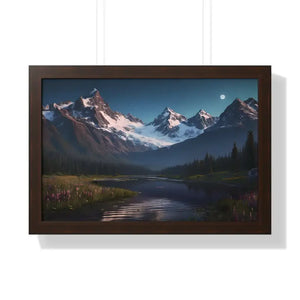 Mountain Magic Night Gallery Canvas Wraps Framed Poster - Dipaliz - 24″ x 16″ / Walnut - Prints