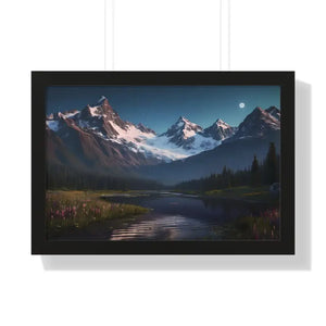 Mountain Magic Night Gallery Canvas Wraps Framed Poster - Dipaliz - 24″ x 16″ / Black - Prints