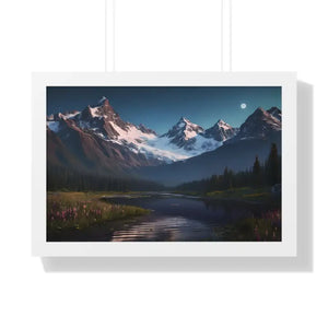 Mountain Magic Night Gallery Canvas Wraps Framed Poster - Dipaliz - 24″ x 16″ / White - Prints