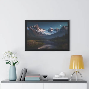 Mountain Magic Night Gallery Canvas Wraps Framed Poster - Dipaliz - 30’’ x 20’’ / Black - Prints