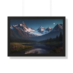 Mountain Magic Night Gallery Canvas Wraps Framed Poster - Dipaliz - Prints