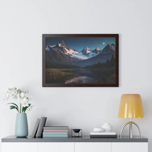 Mountain Magic Night Gallery Canvas Wraps Framed Poster - Dipaliz - Prints