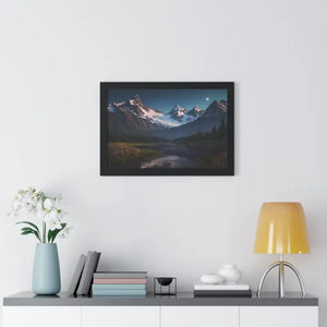Mountain Magic Night Gallery Canvas Wraps Framed Poster - Dipaliz - Prints