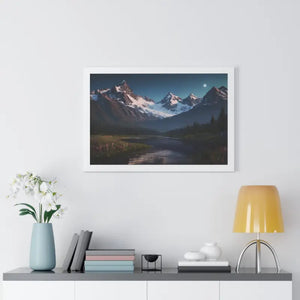 Mountain Magic Night Gallery Canvas Wraps Framed Poster - Dipaliz - Prints
