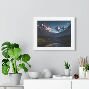 Mountain Magic Night Gallery Canvas Wraps Framed Poster - Dipaliz - Prints