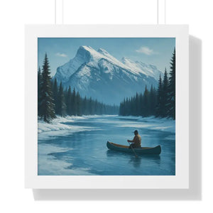Mountain River Canvas Gallery Wrap Horizontal Framed Print - Dipaliz - 16″ x / White - Prints