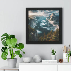 Stunning Mountain River Gallery Canvas Print - Dipaliz - 16″ x / Black - Prints