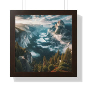 Stunning Mountain River Gallery Canvas Print - Dipaliz - 16″ x / Walnut - Prints