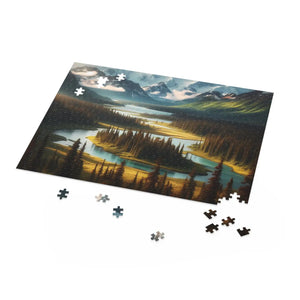 Scenic Mountain River Puzzle Premium Chipboard - Dipaliz - Jigsaw Puzzles
