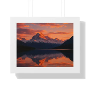 Sunset Mountain Scene Canvas Wrap Framed Horizontal Print - Dipaliz - 14″ x 11″ / White - Prints