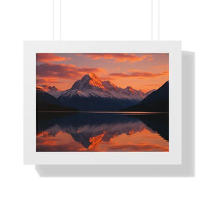 Sunset Mountain Scene Canvas Wrap Framed Horizontal Print - Dipaliz - 16″ x 12″ / White - Prints