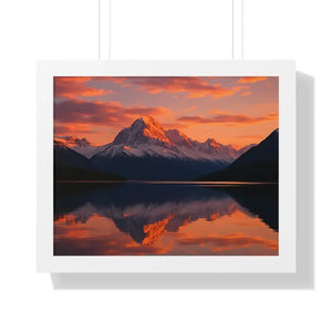 Sunset Mountain Scene Canvas Wrap Framed Horizontal Print - Dipaliz - 20’’ x 16’’ / White - Prints