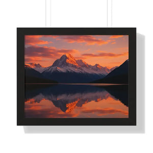 Sunset Mountain Scene Canvas Wrap Framed Horizontal Print - Dipaliz - 20’’ x 16’’ / Black - Prints