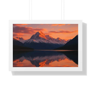 Sunset Mountain Scene Canvas Wrap Framed Horizontal Print - Dipaliz - 24″ x 16″ / White - Prints