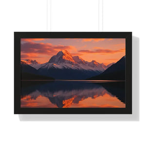 Sunset Mountain Scene Canvas Wrap Framed Horizontal Print - Dipaliz - 24″ x 16″ / Black - Prints