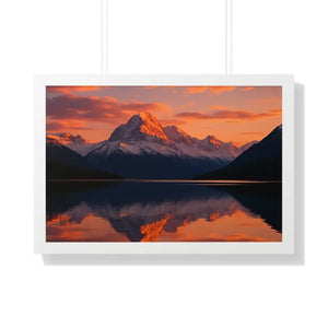 Sunset Mountain Scene Canvas Wrap Framed Horizontal Print - Dipaliz - 30’’ x 20’’ / White - Prints