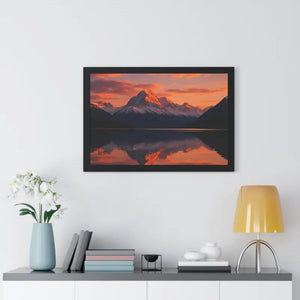 Sunset Mountain Scene Canvas Wrap Framed Horizontal Print - Dipaliz - 30’’ x 20’’ / Black - Prints