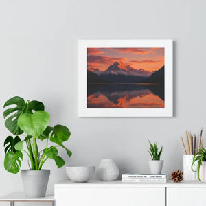 Sunset Mountain Scene Canvas Wrap Framed Horizontal Print - Dipaliz - Prints