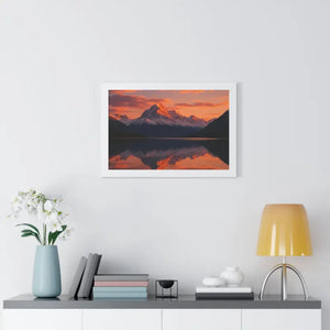 Sunset Mountain Scene Canvas Wrap Framed Horizontal Print - Dipaliz - Prints
