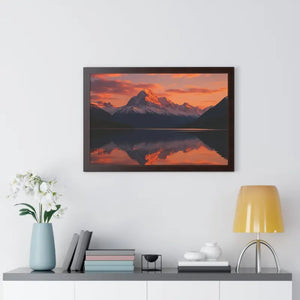 Sunset Mountain Scene Canvas Wrap Framed Horizontal Print - Dipaliz - Prints
