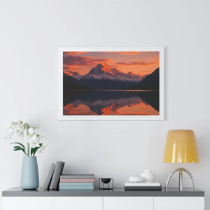 Sunset Mountain Scene Canvas Wrap Framed Horizontal Print - Dipaliz - Prints