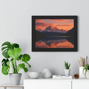 Sunset Mountain Scene Canvas Wrap Framed Horizontal Print - Dipaliz - Prints