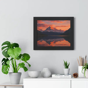 Sunset Mountain Scene Canvas Wrap Framed Horizontal Print - Dipaliz - Prints