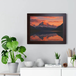 Sunset Mountain Scene Canvas Wrap Framed Horizontal Print - Dipaliz - Prints