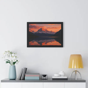 Sunset Mountain Scene Canvas Wrap Framed Horizontal Print - Dipaliz - Prints
