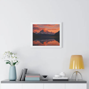 Sunset Mountain Scene Canvas Wrap Framed Horizontal Print - Dipaliz - Prints