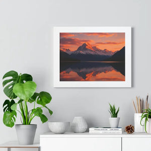 Sunset Mountain Scene Canvas Wrap Framed Horizontal Print - Dipaliz - Prints