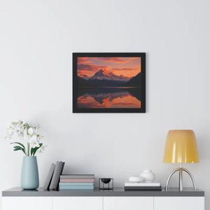 Sunset Mountain Scene Canvas Wrap Framed Horizontal Print - Dipaliz - Prints