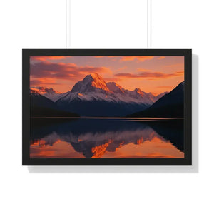Sunset Mountain Scene Canvas Wrap Framed Horizontal Print - Dipaliz - Prints