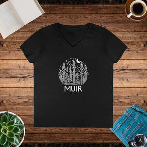 Adventure Tee for Nature Lovers - Muir Forest V-neck - Dipaliz - s / Black - T-shirts