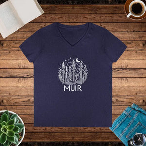 Adventure Tee for Nature Lovers - Muir Forest V-neck - Dipaliz - s / Heather Navy - T-shirts