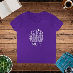 Adventure Tee for Nature Lovers - Muir Forest V-neck - Dipaliz - s / Purple - T-shirts
