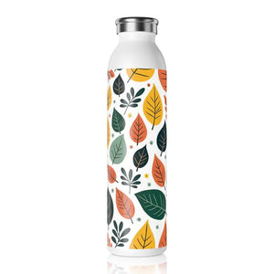 Leaves Water Bottle - Slim Multicolored Bold Design - Dipaliz - 20oz / White - Bottles